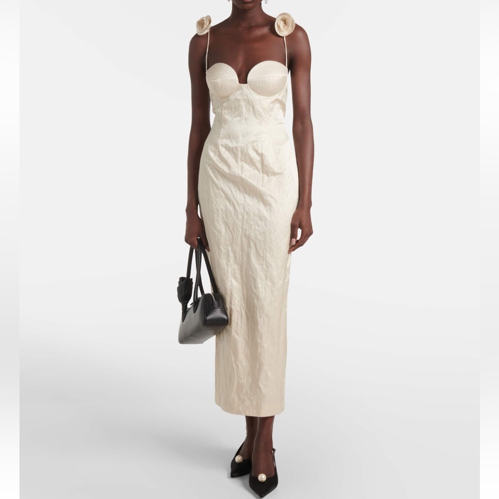 MAGDA BUTRYM
Floral-appliqué cotton-blend bustier dress
